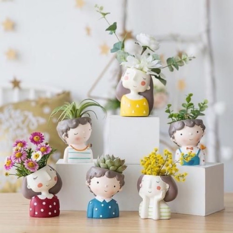 CHẬU MINI TRỒNG SEN ĐÁ/CHẬU TƯỢNG TRANG TRÍ - Sen Đá Nhà Kem 🍀