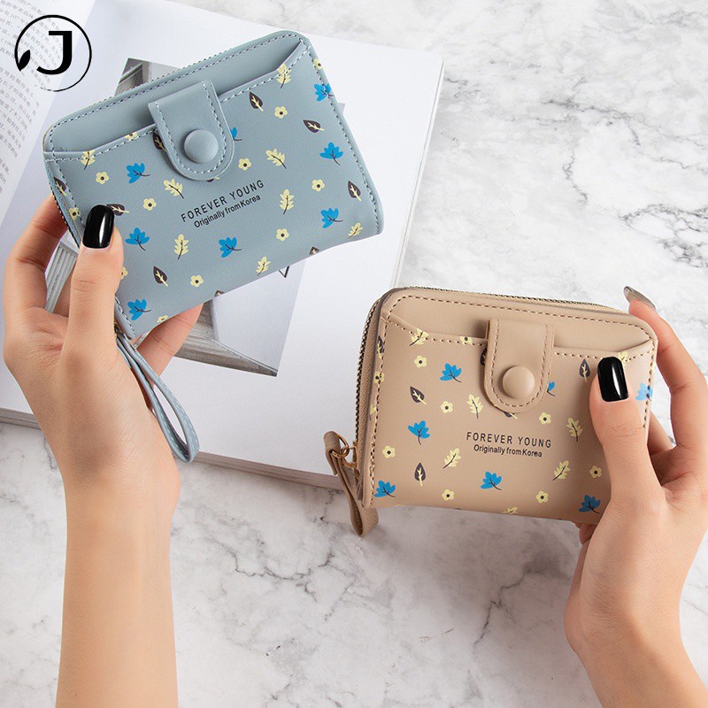 Ví Nữ Ngắn Cầm Tay Mini 2 gập thời trang Dáng Chất Liệu Đẹp Da PU Đựng Tiền Và Thẻ Tiện Lợi Cao Cấp Có Khóa Kéo nhỏ gọn Bóp Đựng Thẻ / Tiền Xu Cho Phụ Nữ