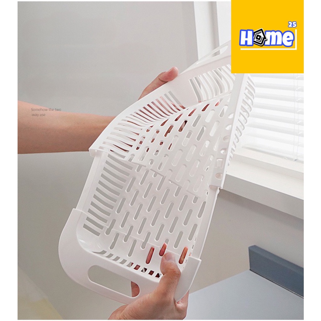 Rổ gác bồn rửa chén bát, rổ rửa rau củ gác bồn rửa chén đa năng nhựa dẻo màu trắng