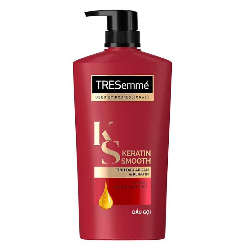 Combo TRESemmé Keratin Smooth Vào Nếp Mượt Mà: Dầu Gội 640g + Dầu Xả 620g