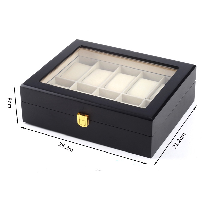free ship Hộp gỗ đựng đồng hồ 10 ngăn. Hộp đựng đồng hồ 10 cái vỏ Gỗ cao cấp