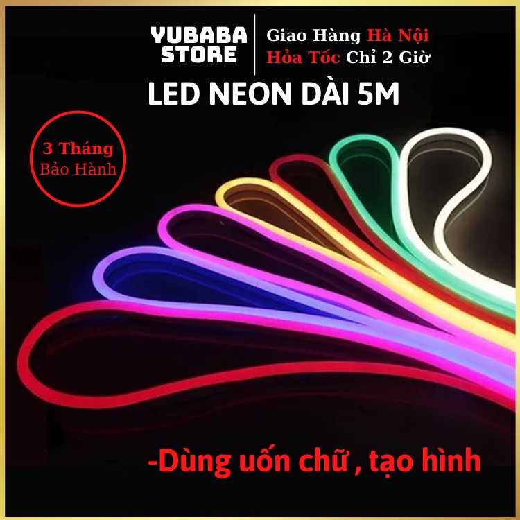 Cuộn LED Neon Dài 5M 12V, Trang trí phòng, Uốn chữ quảng cáo, hình ảnh sinh động ( không thấm nước)