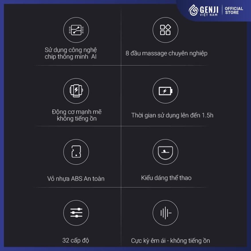Máy massage cầm tay toàn thân trị nhức mỏi vai gáy đau giãn cơ 8 đầu 32 cấp độ cải tiến massage thư giãn