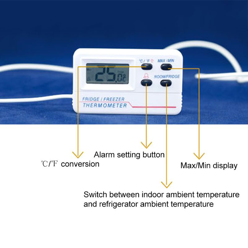 Bộ Cảm Biến Đông Lạnh Liền Thân - 50°Phụ Kiện Chuyên Dụng Chất Lượng Cao C ~ 70°Nhiệt Kế Kỹ Thuật Số LCD Cho Tủ Lạnh