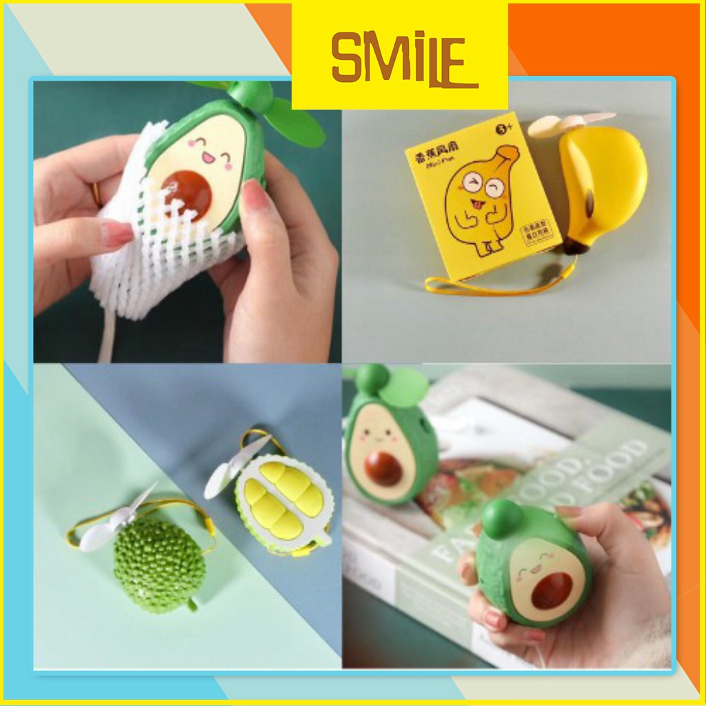 Quạt Mini Cầm Tay Hình Quả Bơ - Siêu Kute - Kèm Dây- Quạt cầm tay Tiện Lợi Siêu Mát