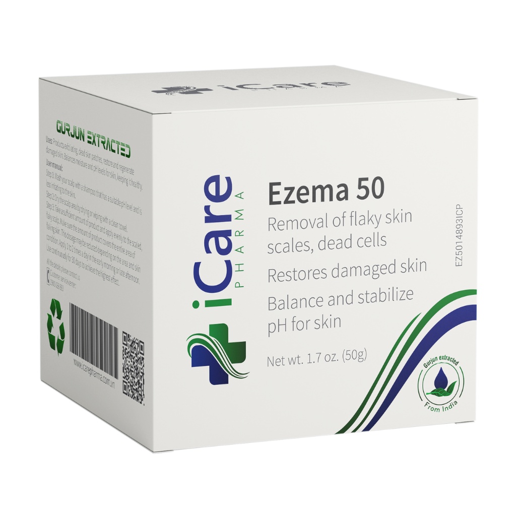 Ezema 50 iCare Pharma Cao dược liệu giảm nấm da đầu chiết xuất từ Gurjun Ấn Độ 50g