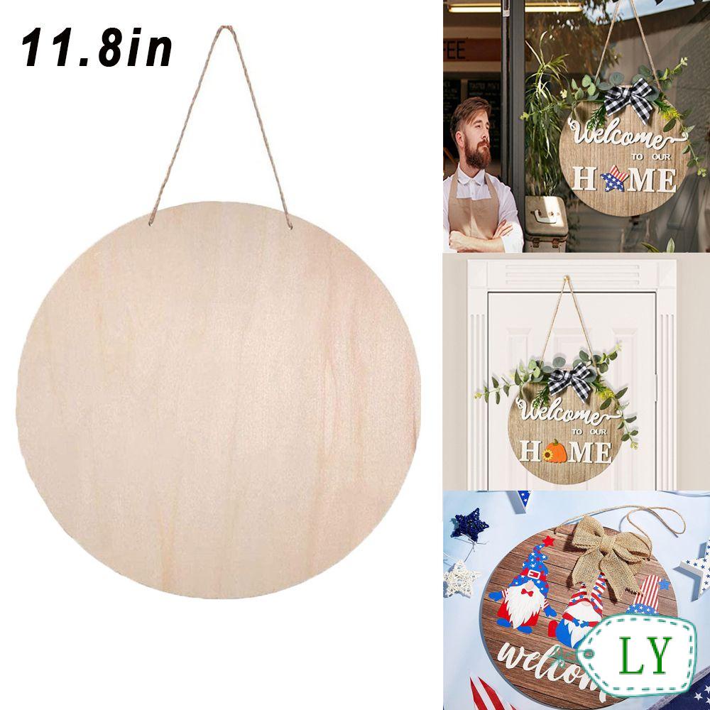 Miếng Gỗ Tròn 11.8in Chưa Hoàn Thiện Với Lỗ Có Lỗ Dùng Để Viết Chữ Merry Christmas DIY