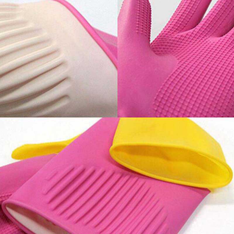 Găng tay rửa bát ✅Giá sỉ✅ Bao tay rửa chén, Găng tay cầu vồng Mini, cao su siêu dai, màu hồng, kem, vàng, 26cm