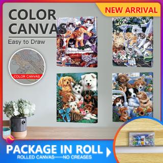 Bộ tranh vải canvas không viền tự làm hình động vật
