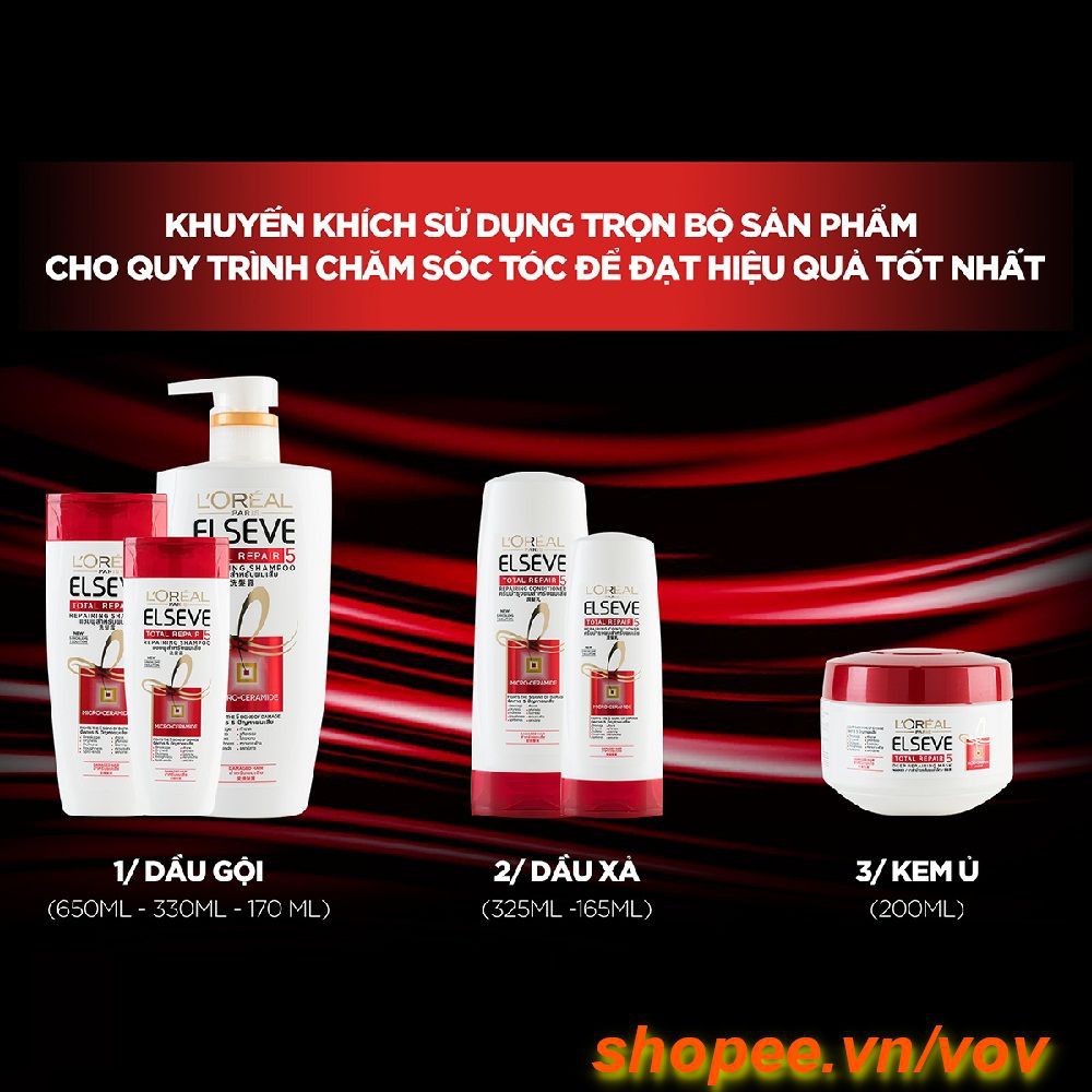 Dầu Gội 330ml Phục Hồi Tóc L'oreal Elseve Total Repair 5 Conditioner, Chính Hãng.