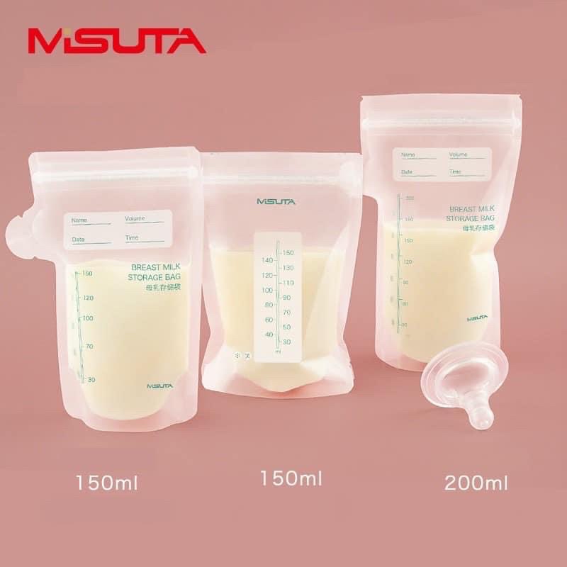 Túi trữ sữa Misuta dung tích 150ml,200ml, hộp 30 túi có vòi rót