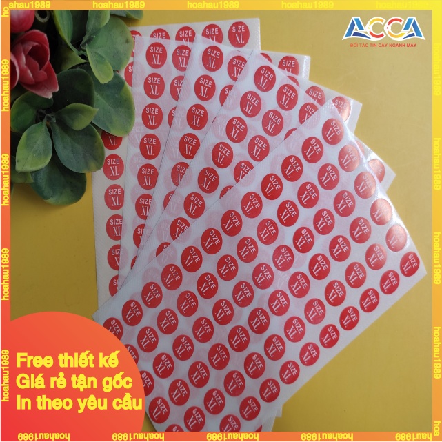 [HÀNG MỚI VỀ] 70 MIẾNG TEM DECAL DÁN SIZE MÀU ĐỎ_TEM DECAL SIZE DÁN QUẦN ÁO_DECAL DÁN SIZE S M L ĐẾN SIZE 4XL_NHẬN IN