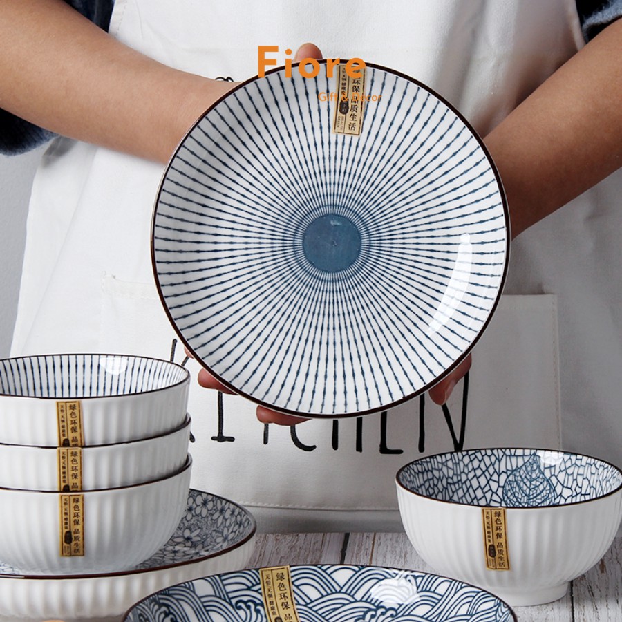 Bộ bát - bộ bát đĩa sứ phong cách Nhật cổ điển - cho 4 người với nhiều lựa chọn 14 món - 16 món và 18 món