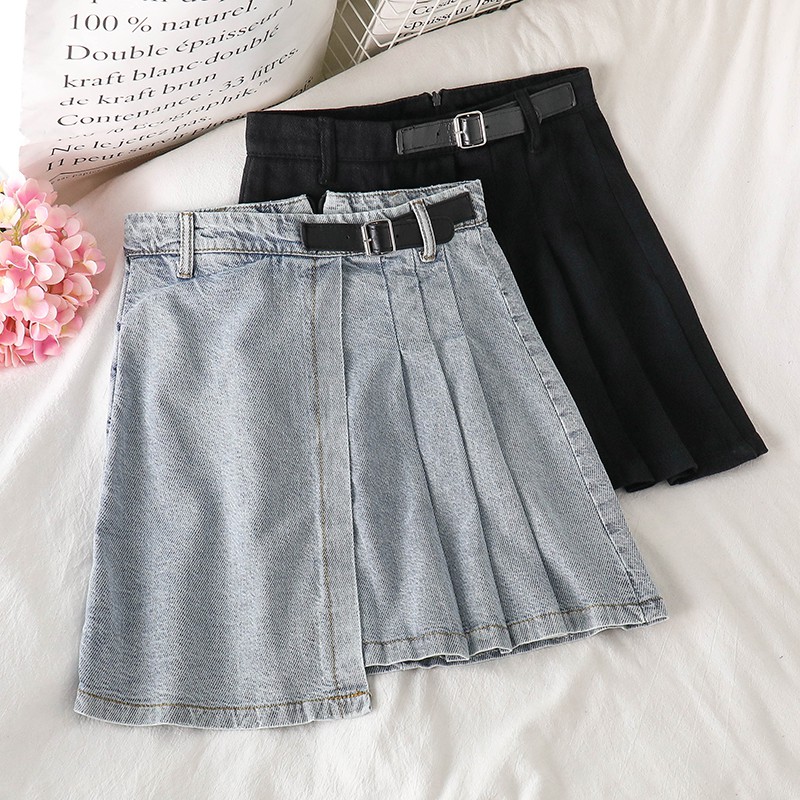 Chân Váy Jean Lưng Cao Thời Trang Dành Cho Nữ