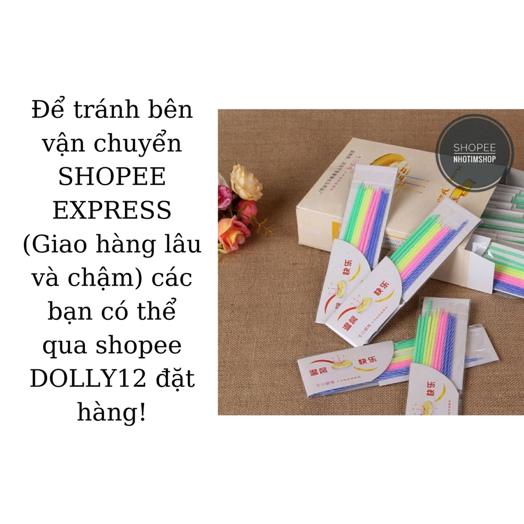 Set 12 cây nến tăm cắm bánh sinh nhật kích thước 14cm