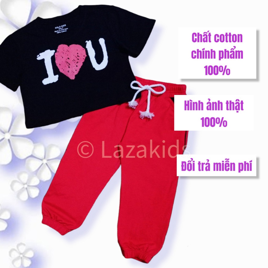 Bộ bé gái size đại cá tính I LOVE YOU cho bé 25kg-50kg mặc đẹp BALABALA cotton 100% mát xịn đẹp