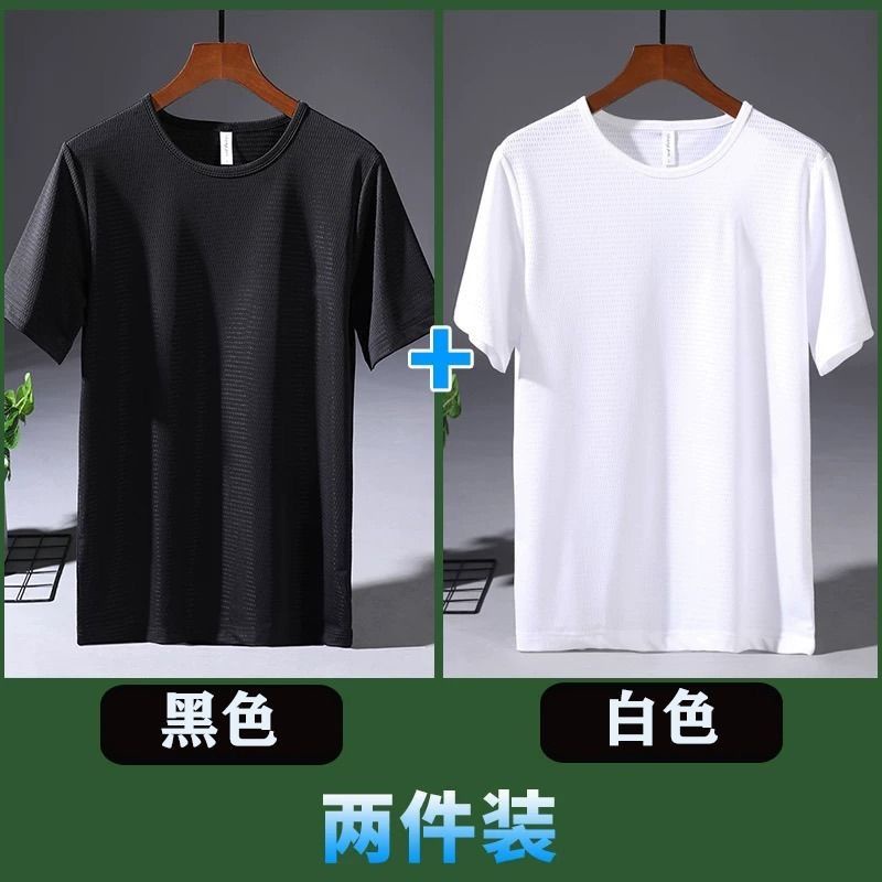 Áo Thun Tay Ngắn Cổ Tròn Dáng Rộng Size Lớn Phối Lưới Nhanh Khô Phong Cách Thể Thao Cho Nam