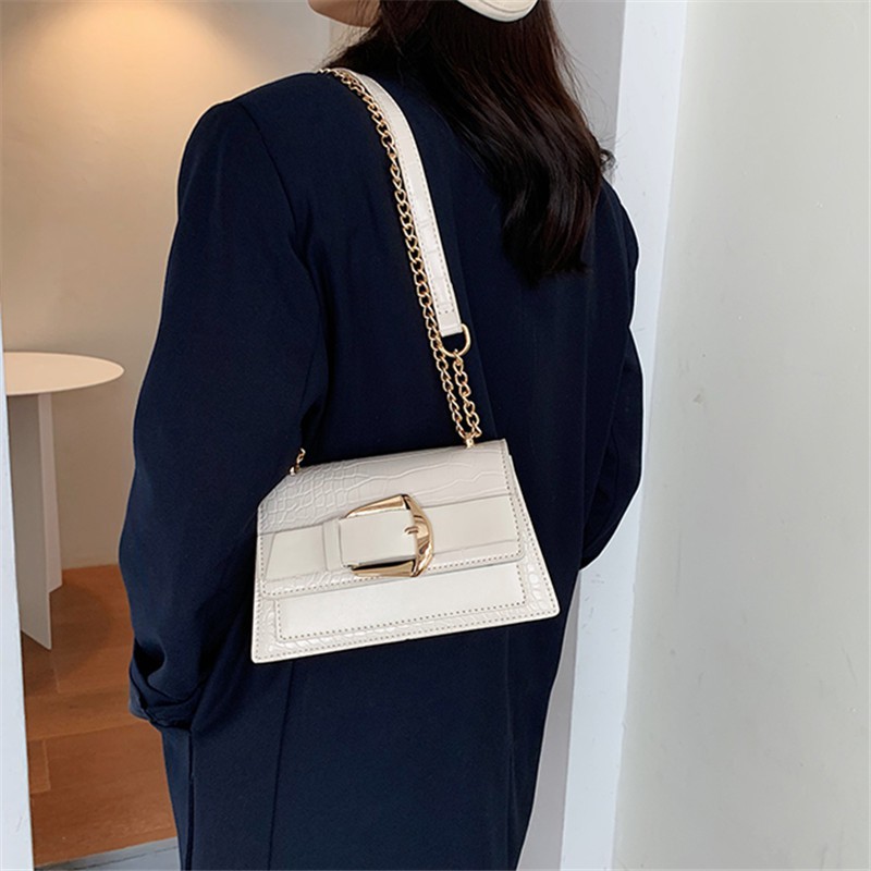 Túi Đeo Chéo Nữ, Túi Đeo Vai Da Sần Khóa Bấm Tiện Dụng Size  21 x 14 x 7 cm Haanhshp - HA125