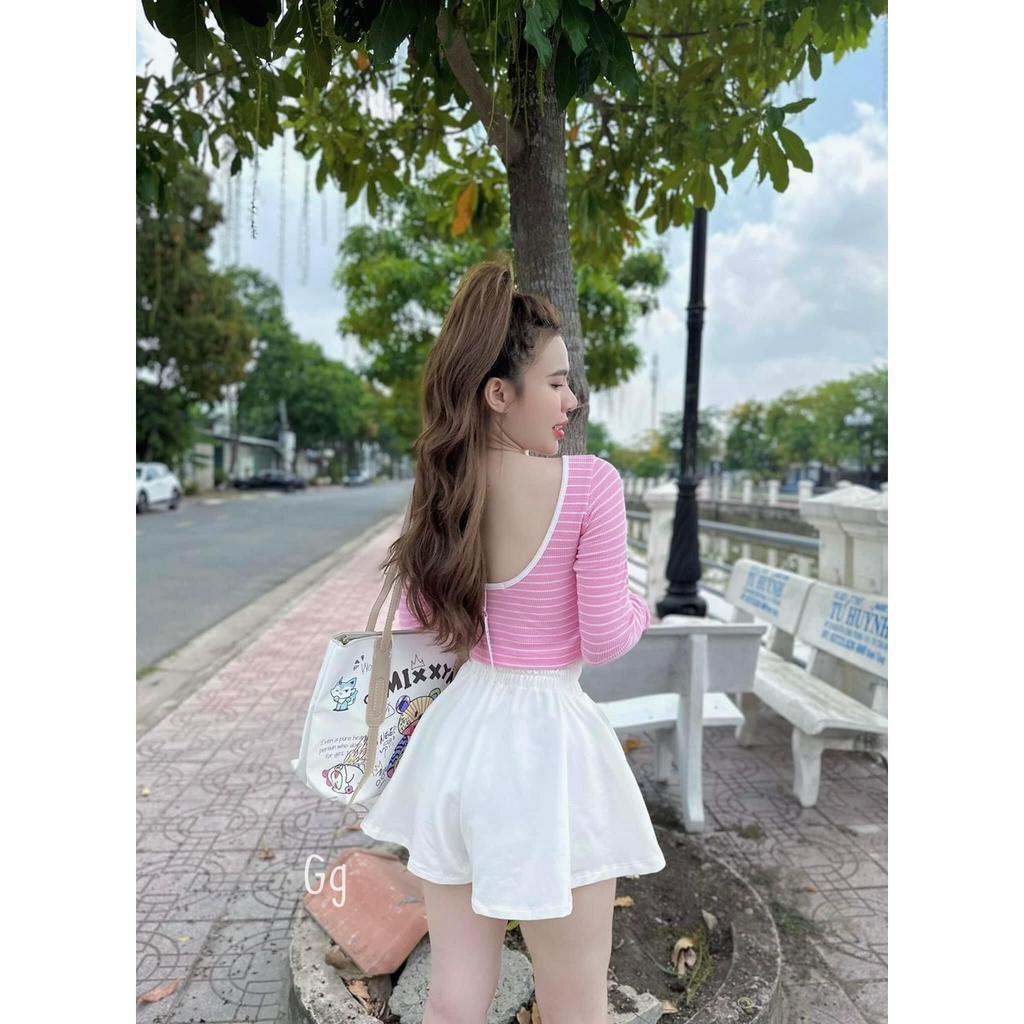 sét bộ gân đùi áo gân sọc tay dài hot