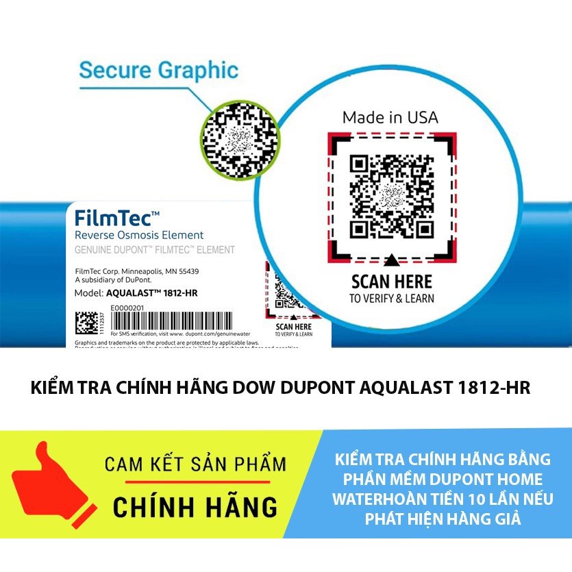 màng lọc ro kangaroo ♥️chính hãng 100%♥️ loại bỏ kim loại nặng  Dow Filmtec - Made in U.S.A