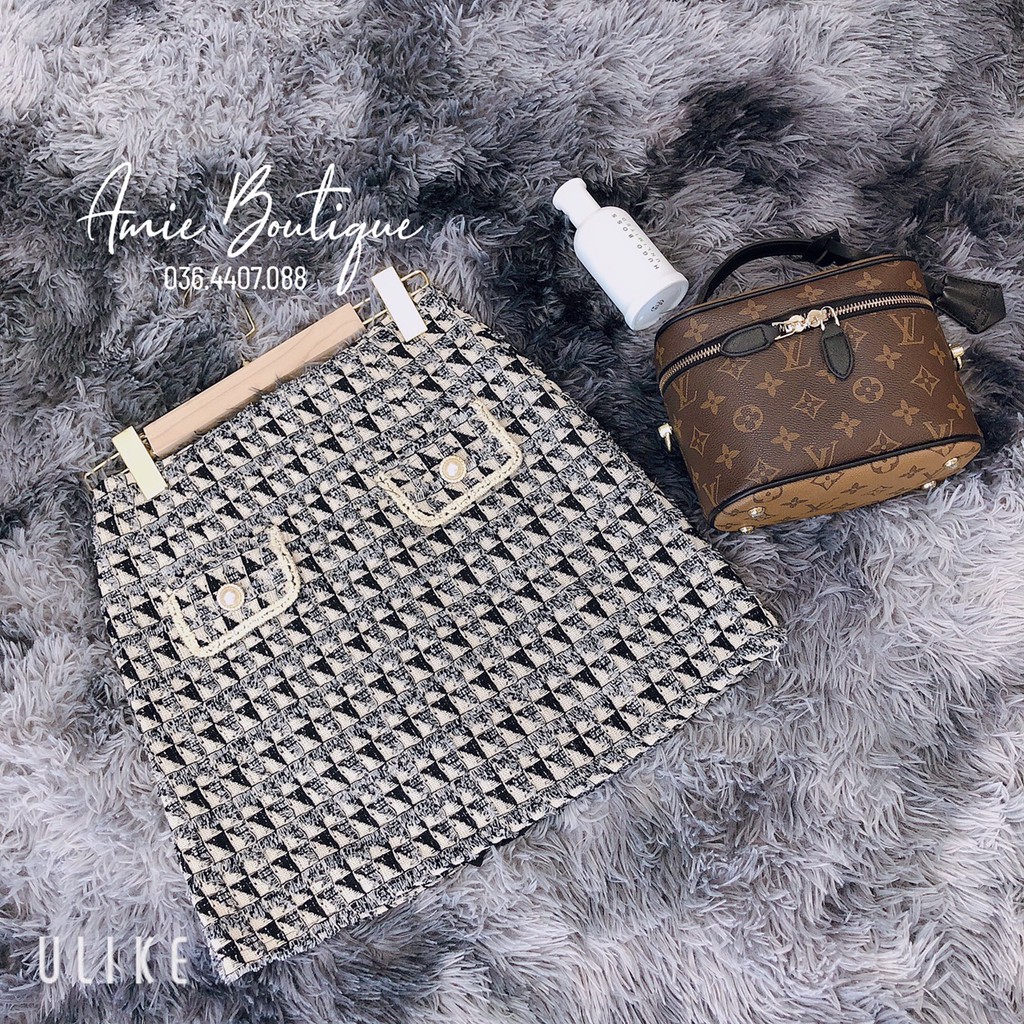 Chân váy dạ kẻ ô cao cấp.Chân váy túi nắp viền ren khuy ngọc cực sang chảnh. | BigBuy360 - bigbuy360.vn