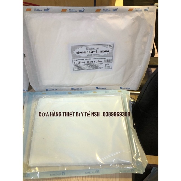 Băng GẠC Y TẾ Bông Gạc Đắp Vết Thương tiệt trùng băng gạc có kem bông 8x17 6x15 10x20 15x20cm Bảo Thạch