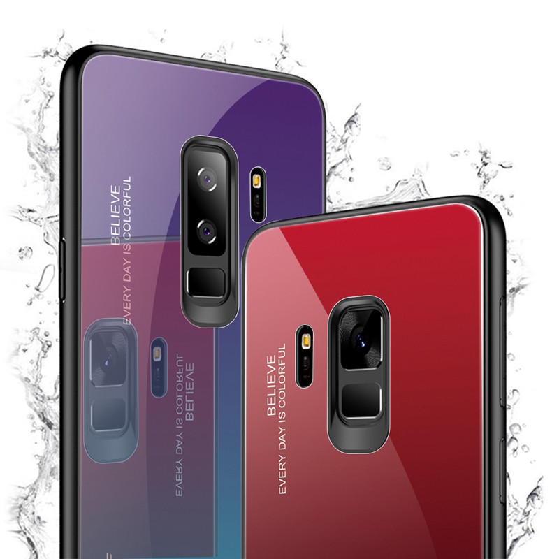 Ốp lưng nhiều màu chuyển nhiệt cho điện thoại Samsung Galaxy A7 J4 J6 2018 Note 8 9 S8 S9 Plus