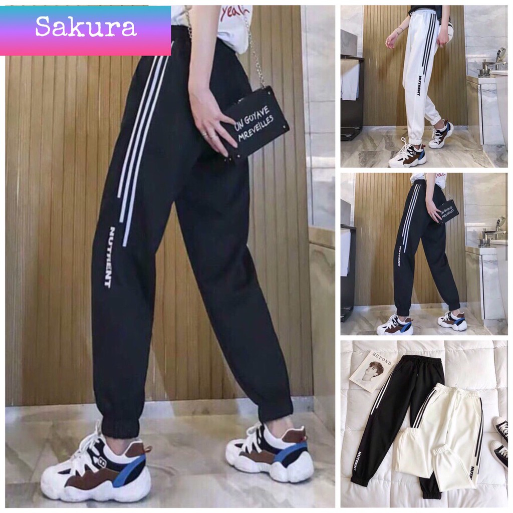 [Freeship] Quần Jogger 3 Line Phối Chữ NUTRENT Nam Nữ Đều Mang Được Phong Cách Thể Thao