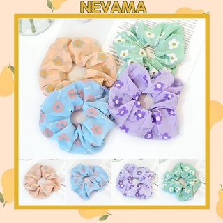 Dây chun buộc tóc vải scrunchies họa tiết hoa phong cách Nhật Hàn cực đẹp SC04