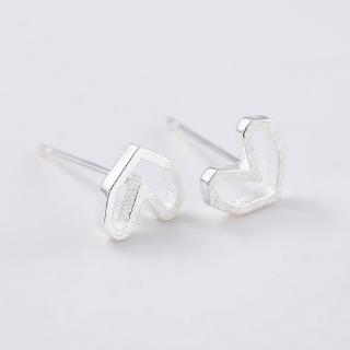 Khuyên tai bạc hình trái tim xinh xắn cho nữ