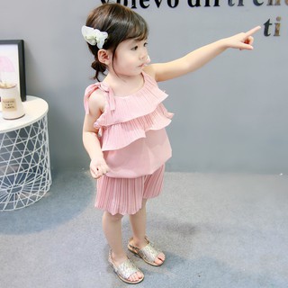 Bộ Bé Gái [ FREESHIP ] Đồ Bộ Bé Gái Phối Bèo Cực Cute Cho Bé Từ 7-15 Kg