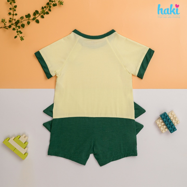 Bộ body đùi cộc tay phối màu chất liệu Bamboo (vải sợi tre) cao cấp siêu mềm mịn cho bé Haki BB047