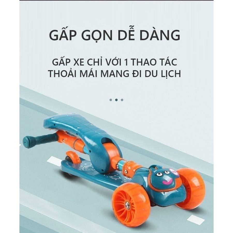 Xe Trượt Scooter Có Đèn Led và Ghế Ngồi Tiện Lợi