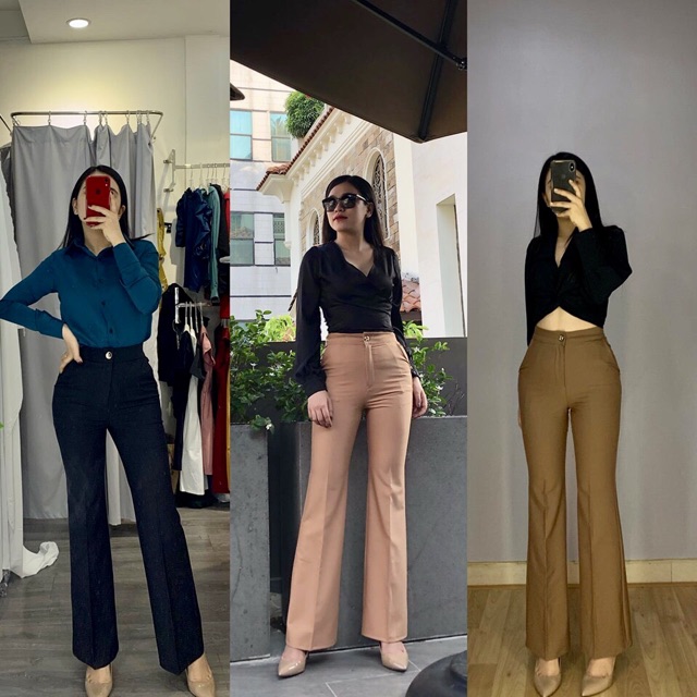 [MAY THEO SỐ ĐO] quần ống đứng loe nhẹ, cúc trước | BigBuy360 - bigbuy360.vn