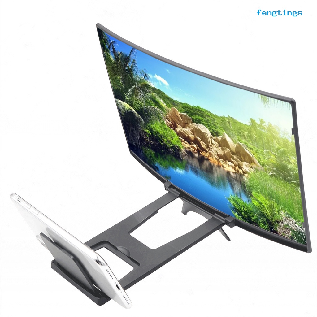 Kính phóng đại màn hình cong 3d 12 inch độ phân giải cao gấp được cho điện thoại di động