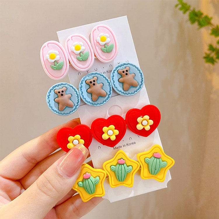 Kẹp Tóc Mái Hình Ngôi Sao / Trái Tim Hoạt Hình Dễ Thương