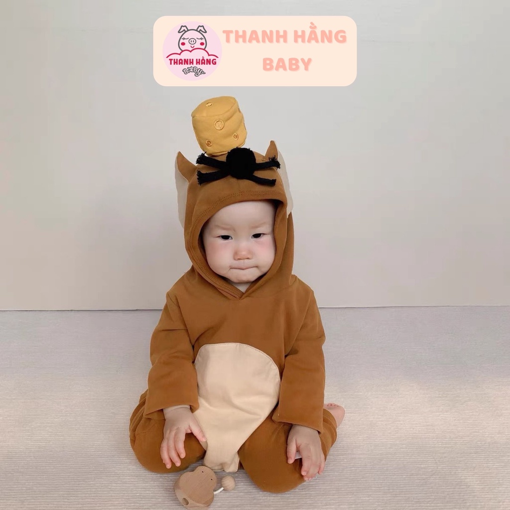 Body Dài Tay Liền Thân Cho Bé Trai Bé Gái Chuột Phô Mai Thanh Hằng Baby 7 - 15 Kg