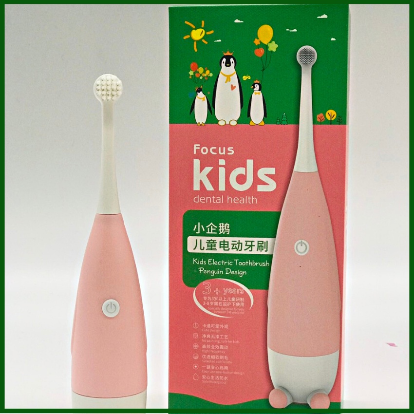 Bàn Chải Điện Cho Bé Focus Kids, máy đánh răng tự động cho bé,sạch răng tiện lợi chống nước