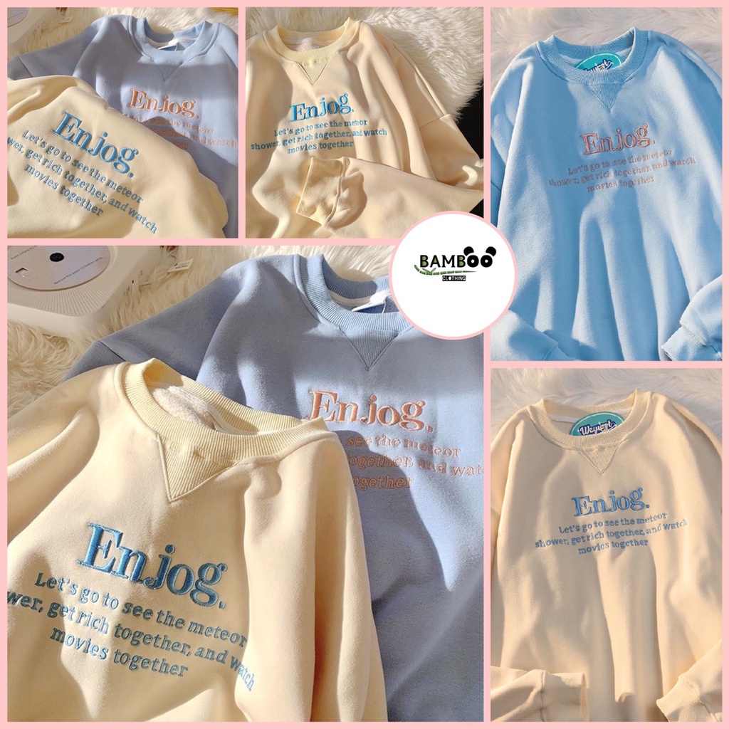 Áo Sweater Enjog Quảng Châu Lót Nỉ Bông Dày Dặn Hot Trend Ulzzang