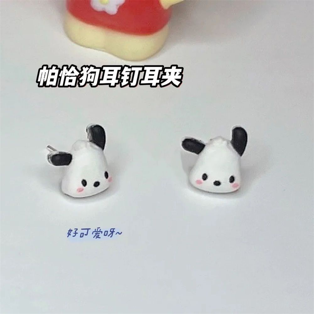 Sanrio Bông Tai Mạ Bạc 925 Kiểu Ghim Hình Hello Kitty Melody Kuromi Cinnamoroll LittleTwinStars Pochacco KO5N