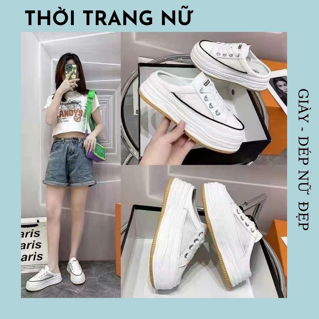 Giày Sục Nữ Đế Độn Siêu Xinh Dễ Mix Đồ , Chuẩn Size Hợp Với Mọi Lứa Tuổi, Thể Hiện Sự Năng Động Của Bạn...