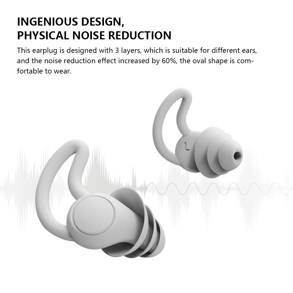 [Hàng mới về] Cặp nút bịt tai bằng silicon giảm tiếng ồn có thể tái sử dụng dành cho văn phòng/ nhà ở
