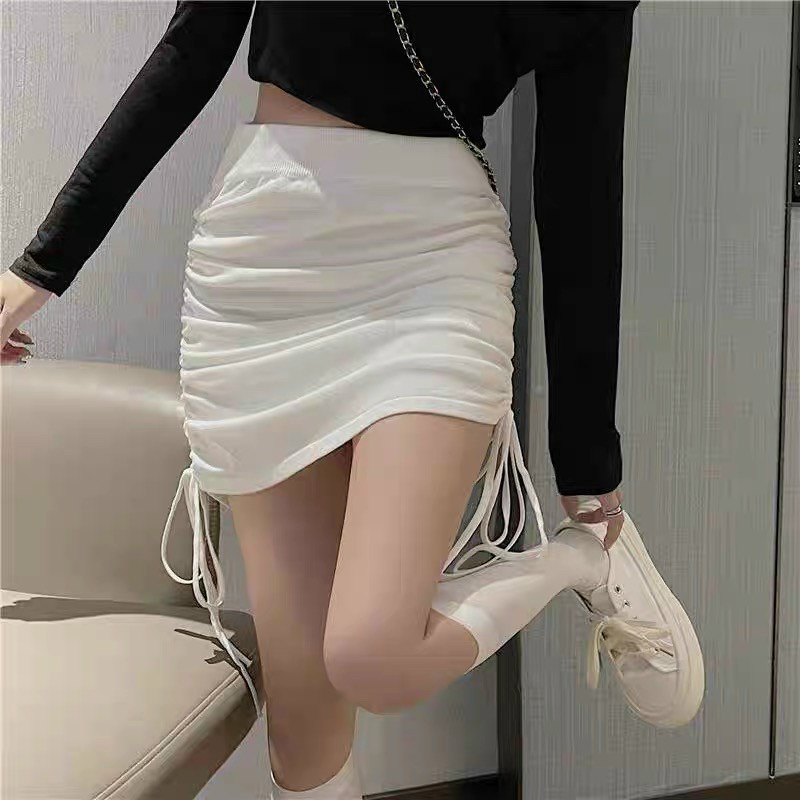 Chân Váy Kèm Quần Rút Hông Chất Co Giãn Tốt Có Quần Trong Phong Cách Trẻ Trung