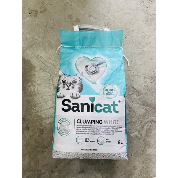 Cát Vệ Sinh SANICAT BENTONITE HẠT TRẮNG 8L Siêu Vón Cục, Khóa Mùi Vượt Trội Nhập Tây Ban Nha SUPERPETS VIỆT NAM