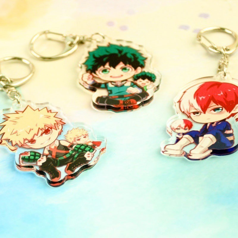 flowersqueen Móc khóa gắn mặt hình nhân vật Anime My Hero Academia dễ thương