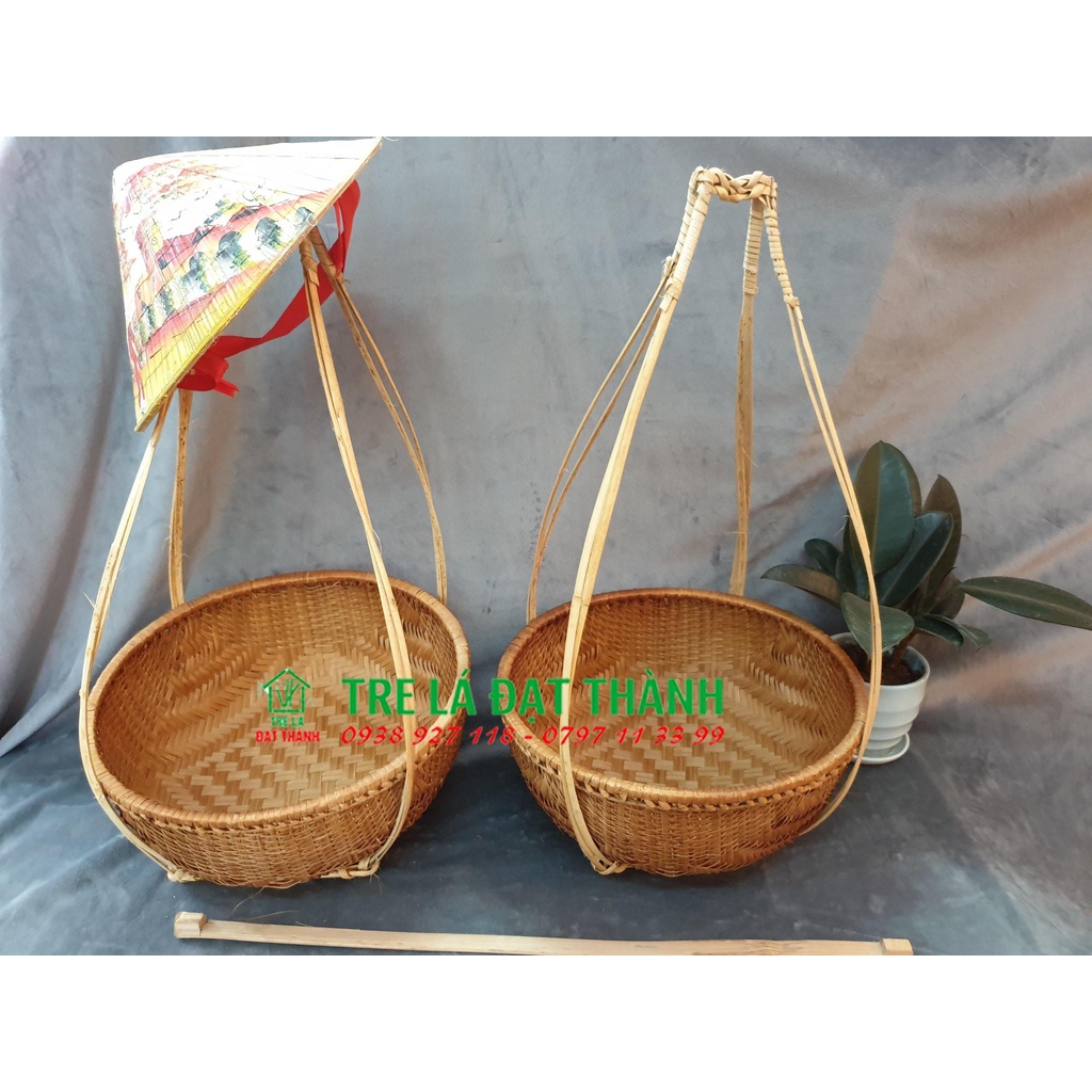 Quang gánh tre hun khói, trang trí bằng tre tự nhiên