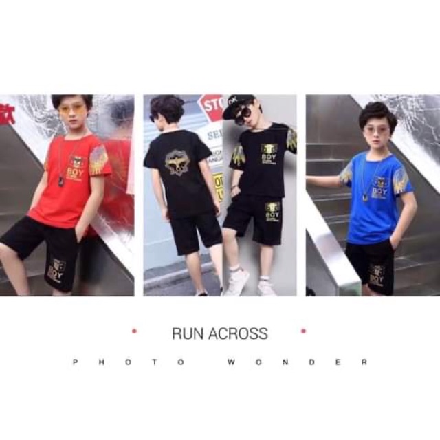 ⚡️[FREESHIP]⚡️ BỘ COTTON 100% HÌNH IN SẮC NÉT VỚI PHONG CÁCH HIPHOP CHO BÉ (17-28kg)