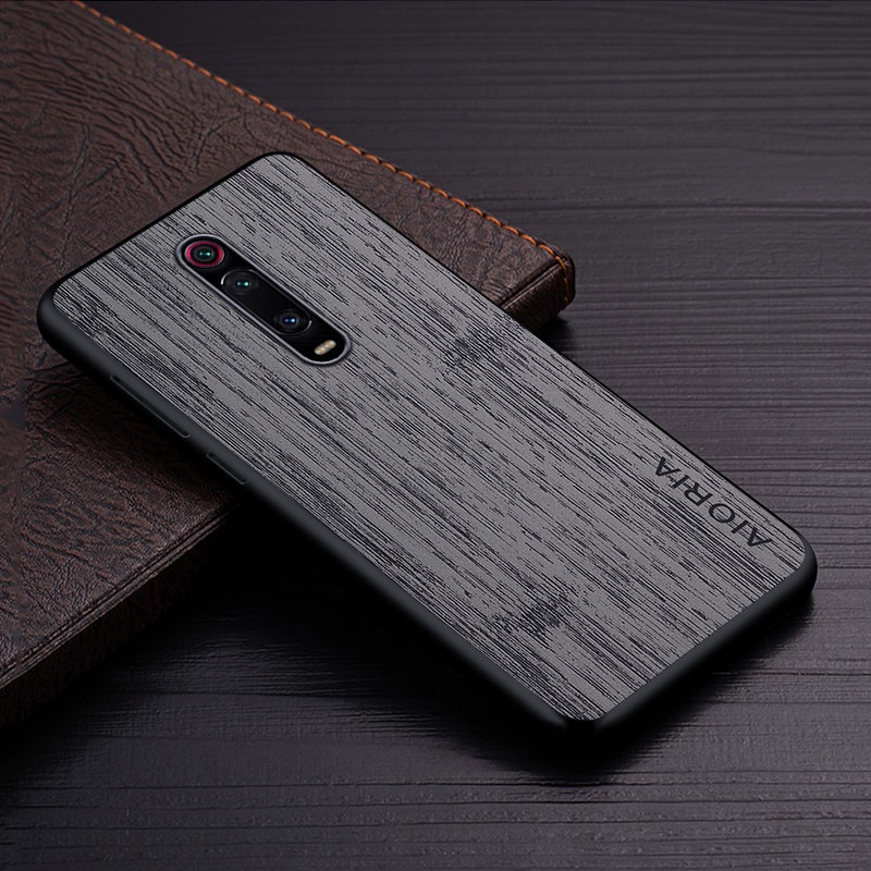 Ốp Bao Da Điện Thoại Họa Tiết Vân Gỗ Tre Sang Trọng Cho xiaomi mi 9t pro redmi k20 pro funda