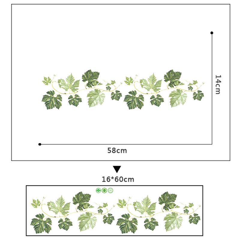 [Mới] Sticker Dán Tường Tự Dính Bằng PVC In Họa Tiết Lá Cây Xanh Trang Trí Phòng Khách / Phòng Ngủ / Phông Nền TV