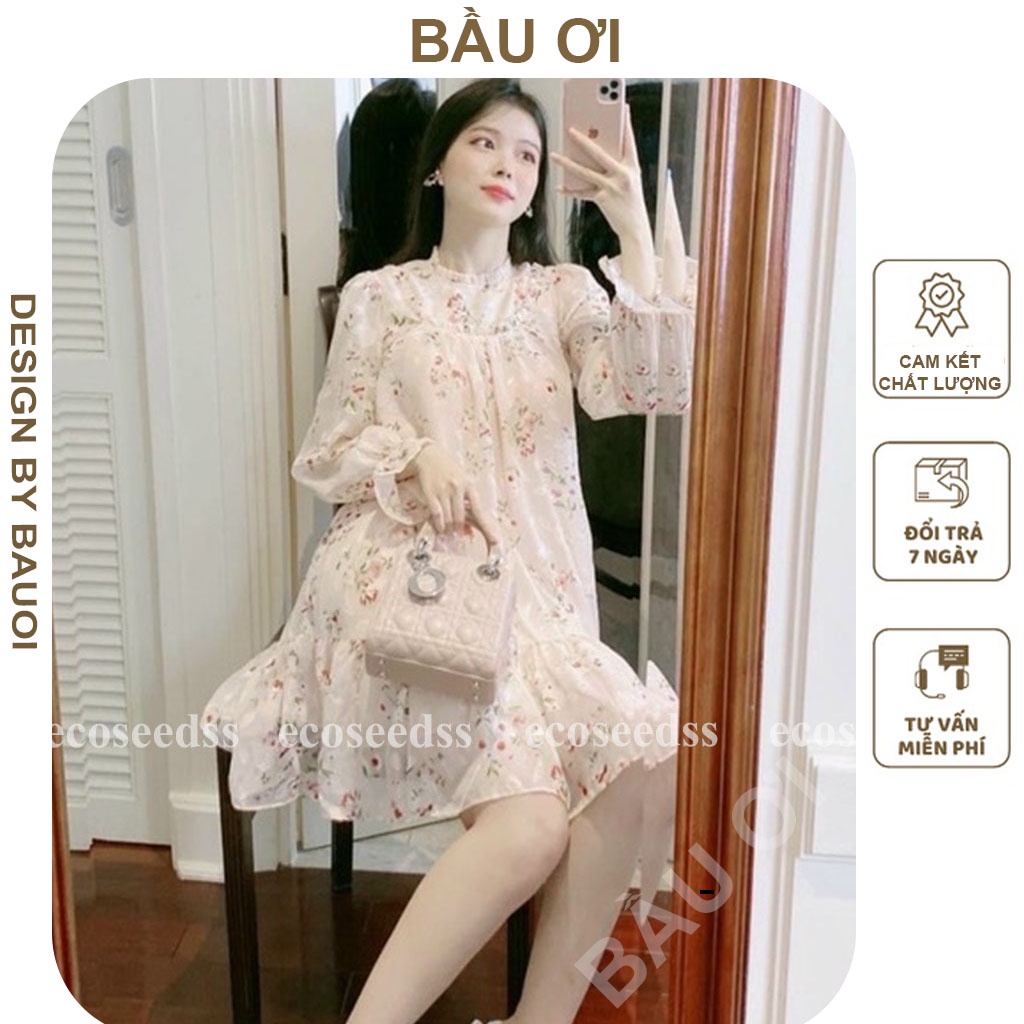 [BAUOII V67] VÁY BẦU CÔNG SỞ ĐẸP - ĐẦM BẦU DÀI TAY VOAN TƠ 2 LỚP KIỂU DÁNG MAXI MẶC ĐI LÀM ĐI TIỆC ĐỀU ĐẸP FREE SIZE